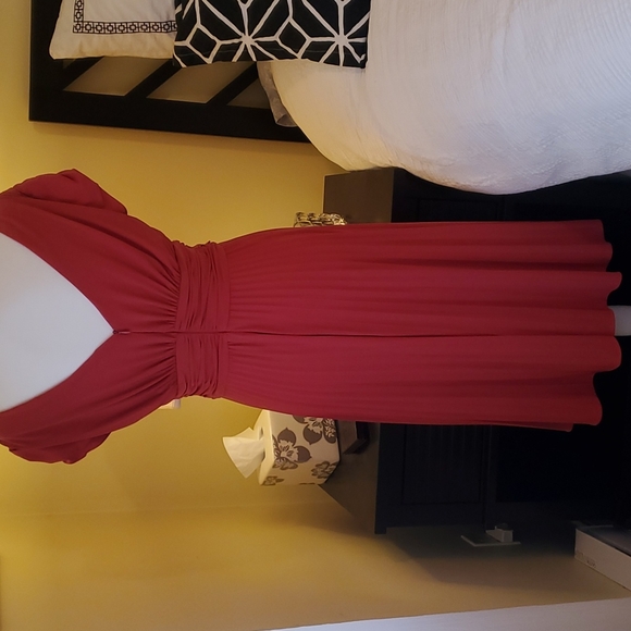 IVY BLU DRESS, size 10, rose, cap sleeve, v-neck, full pleated skirt, excellent. - Picture 11 of 11
